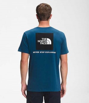Camiseta The North Face Box NSE Hombre Azules Negras | 9347021-XW