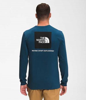 Camiseta The North Face Box NSE Hombre Azules Negras | 4720568-BK